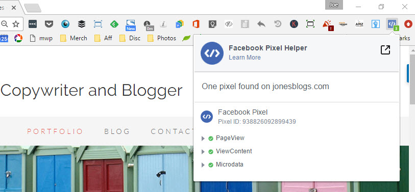Facebook Pixel Helper Working