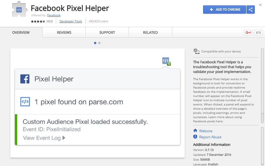 Facebook Pixel Helper
