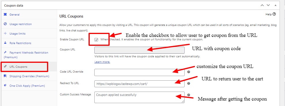 URL Coupons