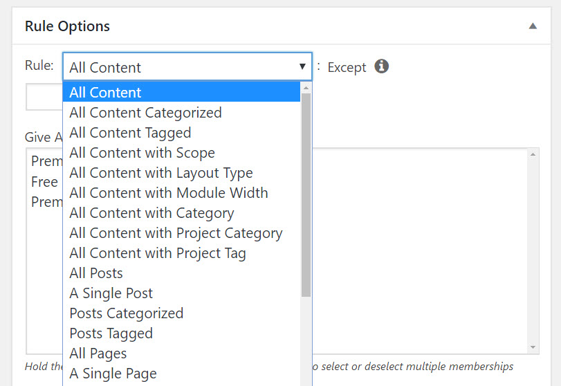 Rule options