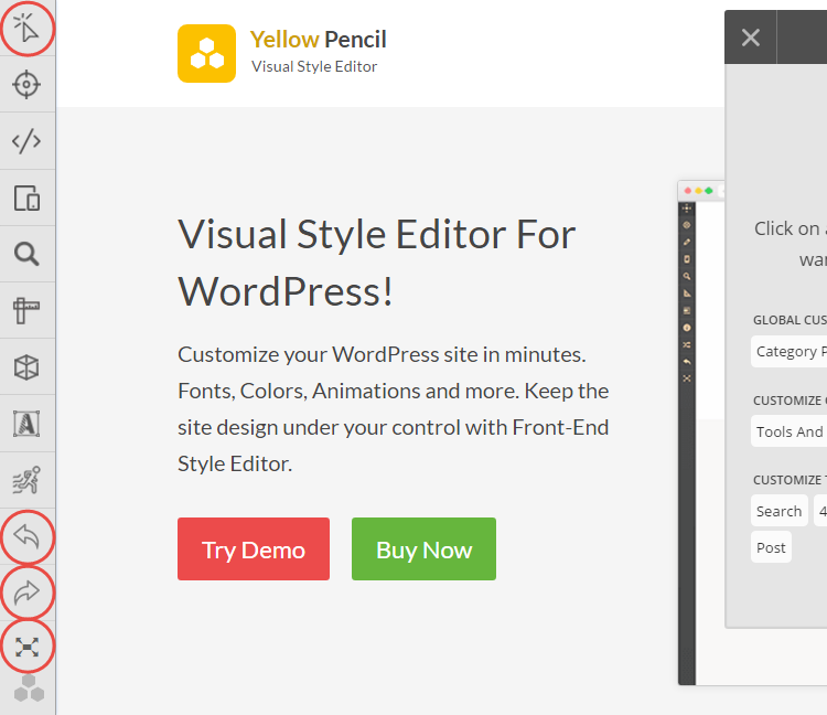 Yellow Pencil Toolbar Tools